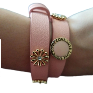 Double wrap pink bracelet